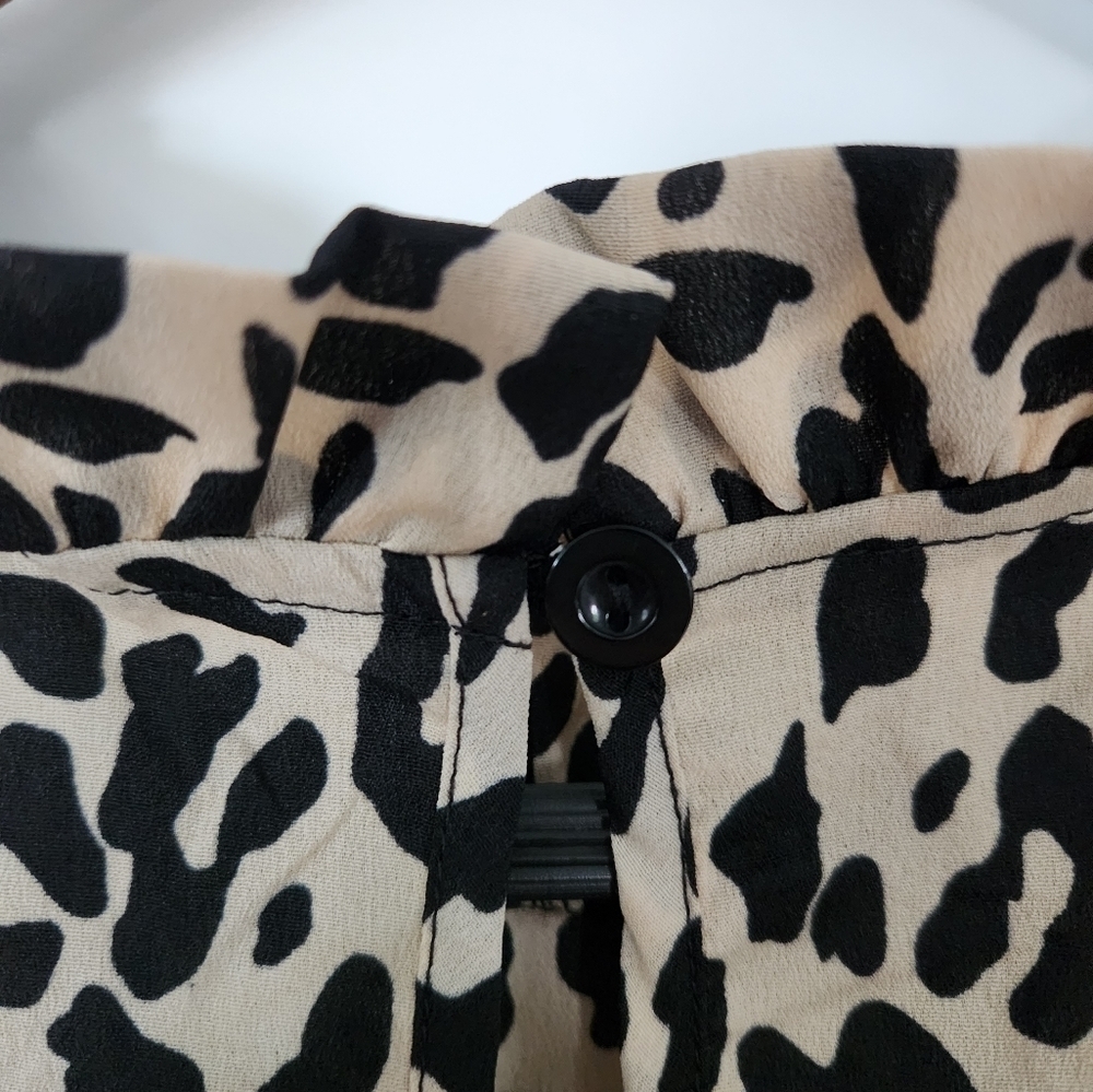 Leopard Print Ruffle Trim Blouse - Picture 10 of 10